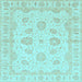 Square Oriental Light Blue Traditional Rug, abs3861lblu