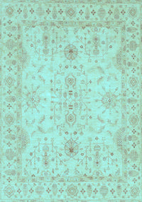 Oriental Light Blue Traditional Rug, abs3862lblu