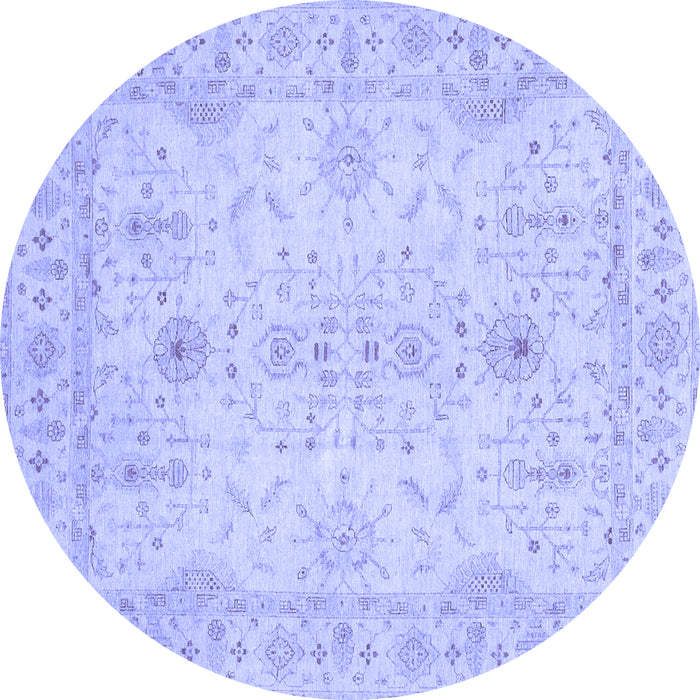 Round Oriental Blue Traditional Rug, abs3862blu