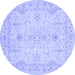 Round Oriental Blue Traditional Rug, abs3862blu