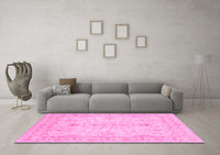 Machine Washable Oriental Pink Traditional Rug, wshabs3862pnk