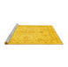 Sideview of Machine Washable Oriental Yellow Traditional Rug, wshabs3862yw