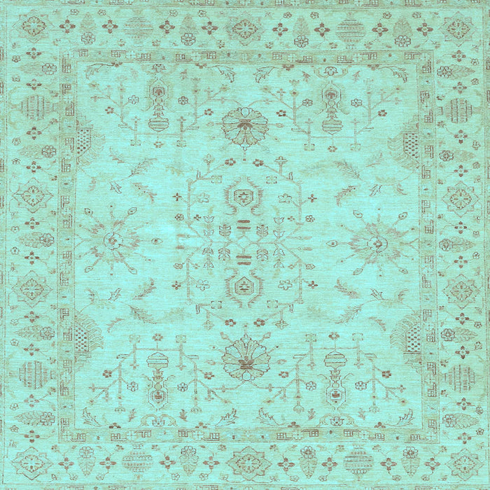 Square Oriental Light Blue Traditional Rug, abs3862lblu