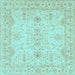 Square Oriental Light Blue Traditional Rug, abs3862lblu