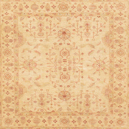Square Abstract Orange Oriental Rug, abs3862