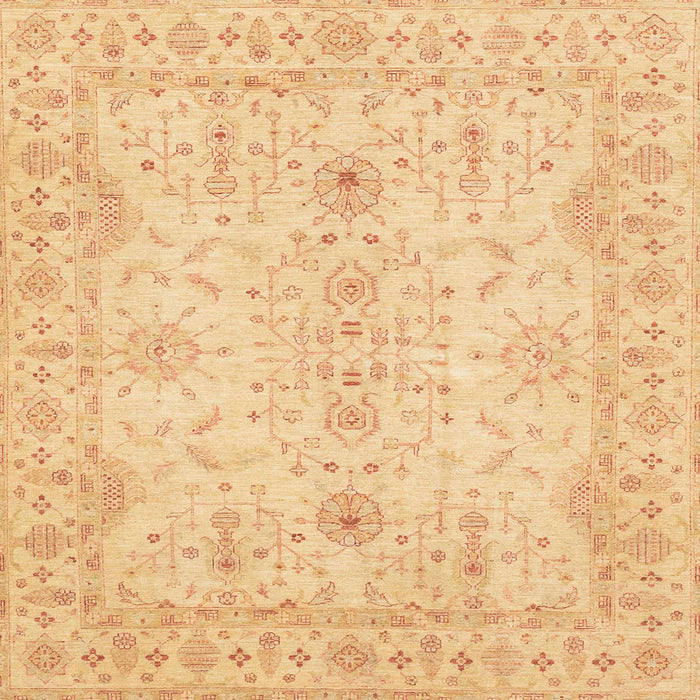 Square Abstract Orange Oriental Rug, abs3862