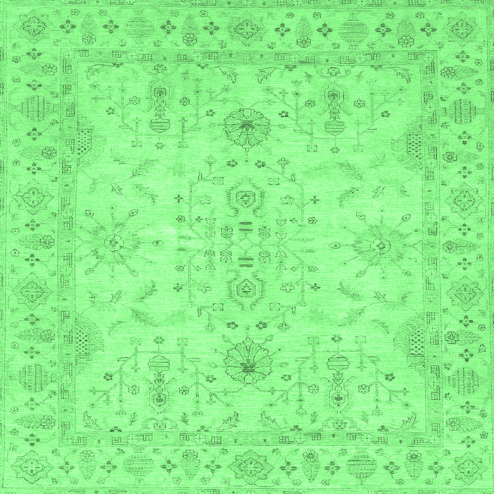 Square Oriental Emerald Green Traditional Rug, abs3862emgrn