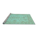 Sideview of Machine Washable Oriental Light Blue Traditional Rug, wshabs3862lblu