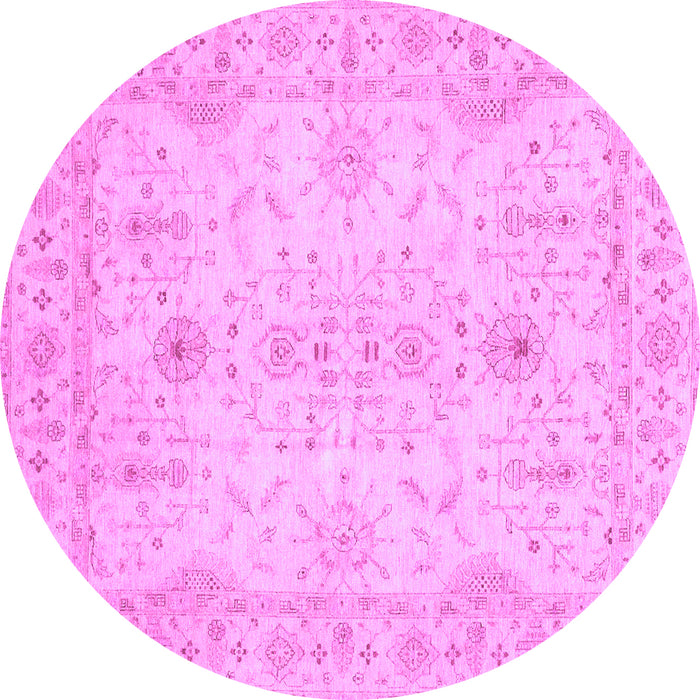 Round Machine Washable Oriental Purple Traditional Area Rugs, wshabs3862pur