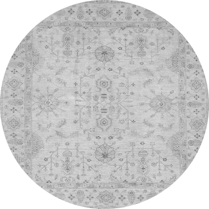 Round Oriental Gray Traditional Rug, abs3862gry