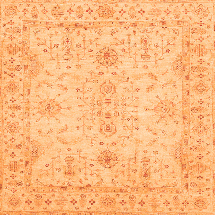 Square Oriental Orange Traditional Rug, abs3862org