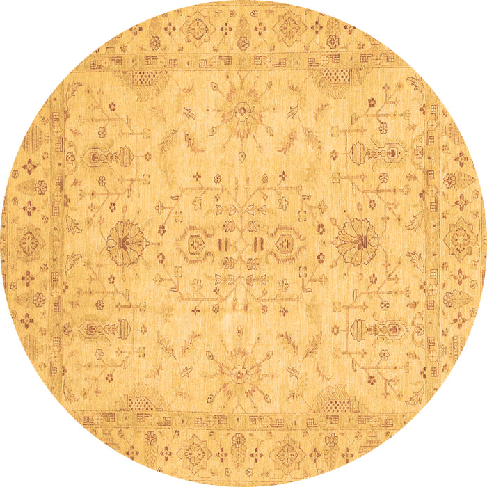 Round Machine Washable Oriental Brown Traditional Rug, wshabs3862brn