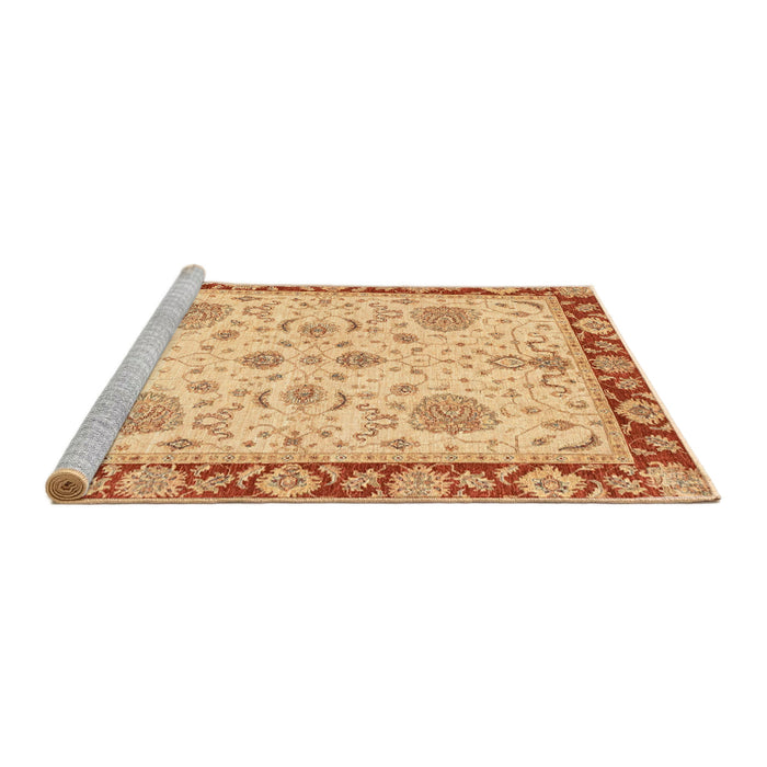 Sideview of Machine Washable Abstract Chrome Gold Yellow Rug, wshabs3863