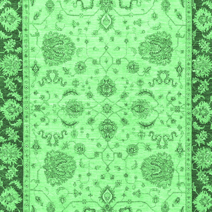 Machine Washable Oriental Emerald Green Traditional Area Rugs, wshabs3863emgrn