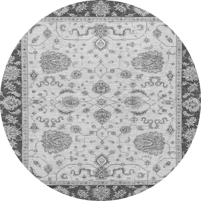 Round Oriental Gray Traditional Rug, abs3863gry