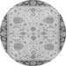 Round Oriental Gray Traditional Rug, abs3863gry