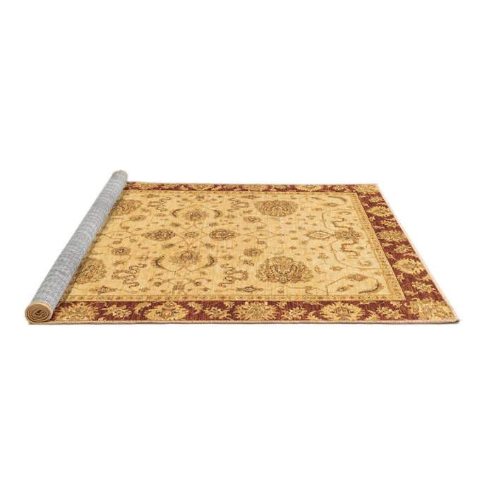 Sideview of Machine Washable Oriental Brown Traditional Rug, wshabs3863brn