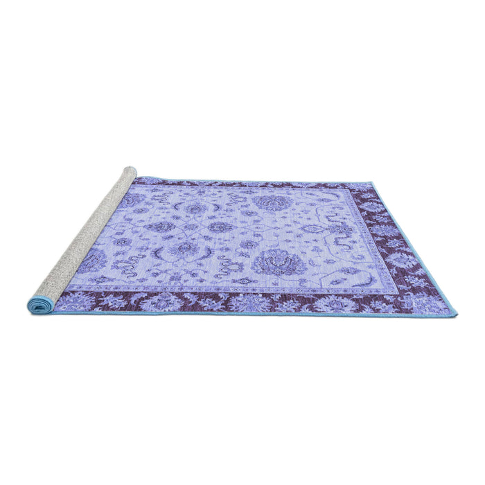 Sideview of Machine Washable Oriental Blue Traditional Rug, wshabs3863blu