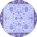 Round Machine Washable Oriental Blue Traditional Rug, wshabs3863blu