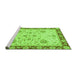 Sideview of Machine Washable Oriental Green Traditional Area Rugs, wshabs3863grn