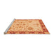 Sideview of Machine Washable Oriental Orange Traditional Area Rugs, wshabs3863org