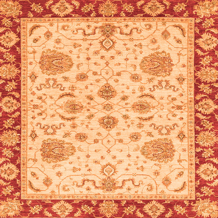 Square Oriental Orange Traditional Rug, abs3863org