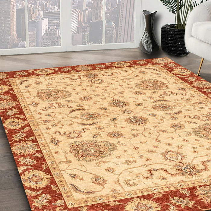 Machine Washable Abstract Chrome Gold Yellow Rug in a Family Room, wshabs3863