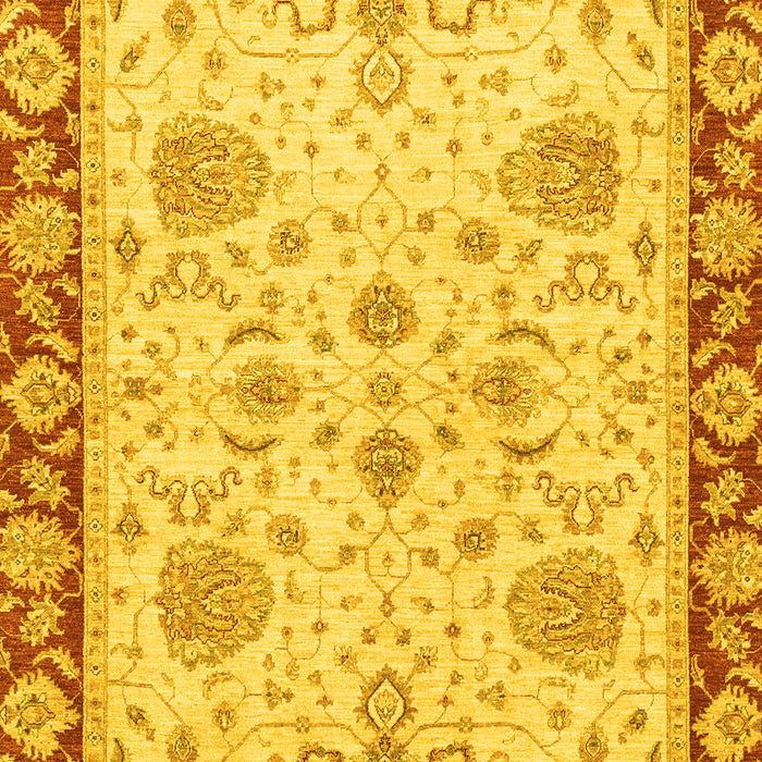 Machine Washable Oriental Yellow Traditional Rug, wshabs3863yw