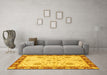 Machine Washable Oriental Yellow Traditional Rug in a Living Room, wshabs3863yw