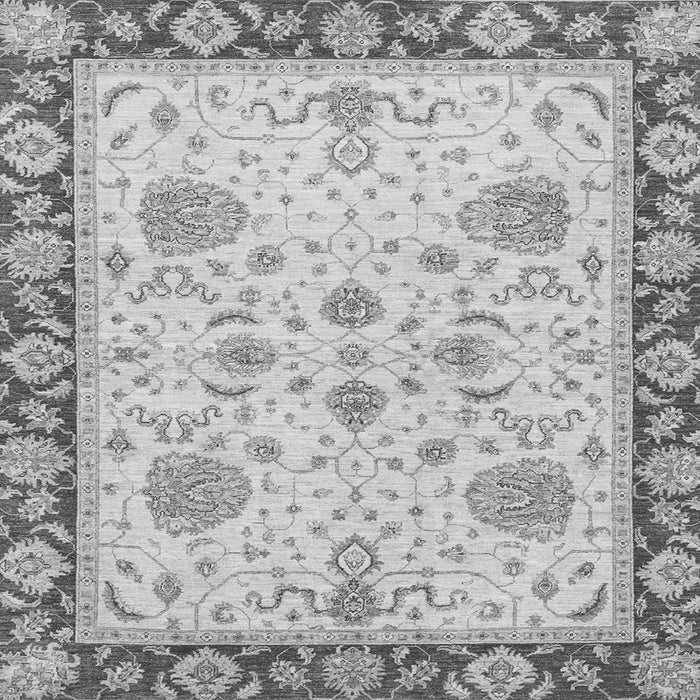Square Oriental Gray Traditional Rug, abs3863gry