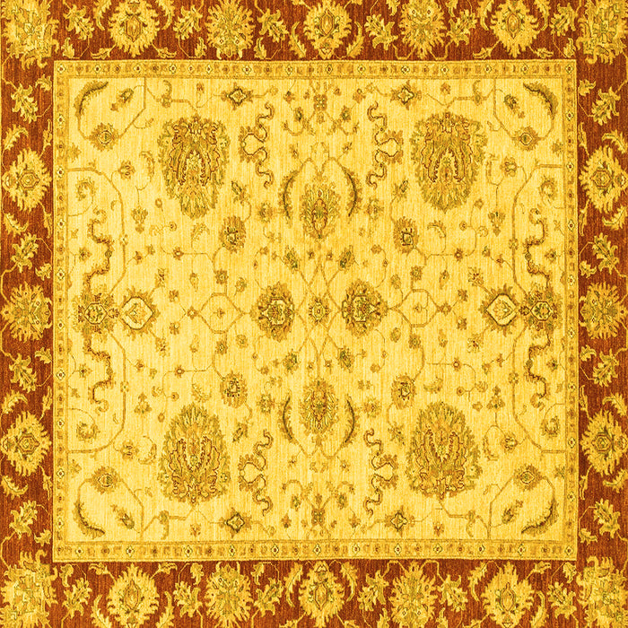 Square Oriental Yellow Traditional Rug, abs3863yw