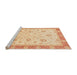 Sideview of Machine Washable Abstract Indian Saffron Orange Rug, wshabs3864