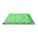 Sideview of Machine Washable Oriental Emerald Green Traditional Area Rugs, wshabs3864emgrn