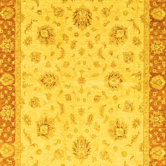 Machine Washable Oriental Yellow Traditional Rug, wshabs3864yw