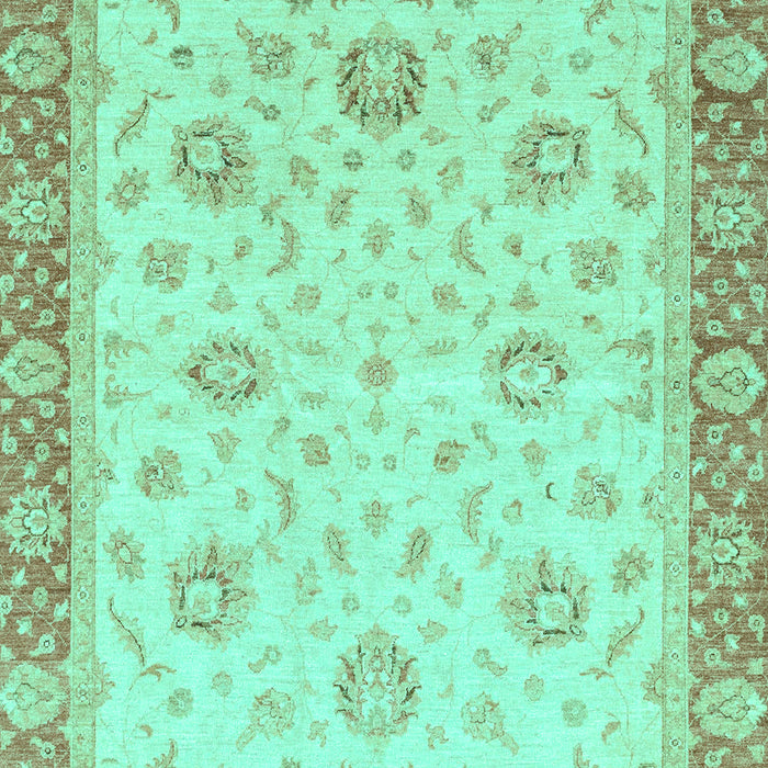 Machine Washable Oriental Turquoise Traditional Area Rugs, wshabs3864turq