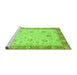 Sideview of Machine Washable Oriental Green Traditional Area Rugs, wshabs3864grn