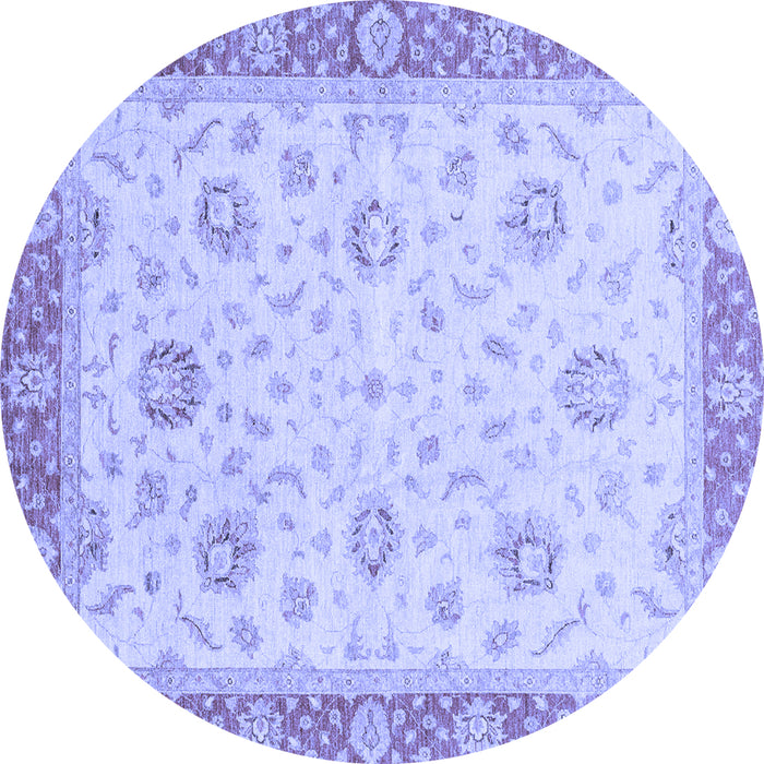 Round Oriental Blue Traditional Rug, abs3864blu