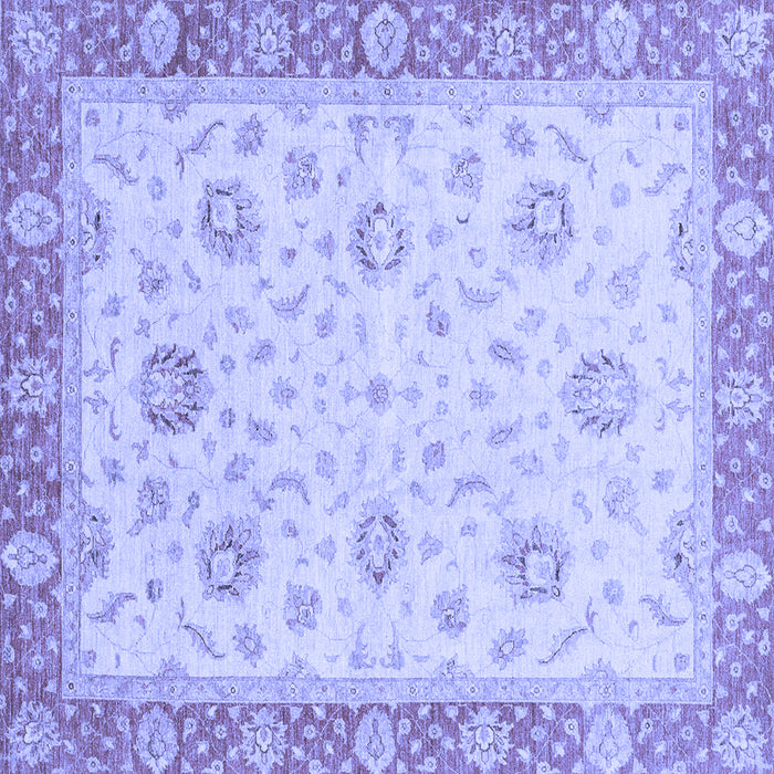 Square Machine Washable Oriental Blue Traditional Rug, wshabs3864blu