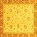 Square Oriental Yellow Traditional Rug, abs3864yw