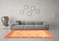 Machine Washable Oriental Orange Traditional Rug, wshabs3864org