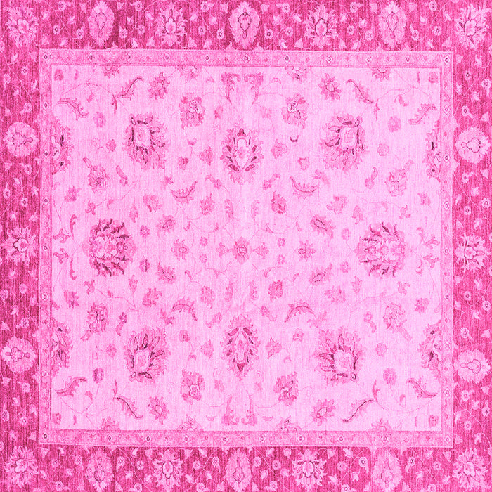 Square Machine Washable Oriental Pink Traditional Rug, wshabs3864pnk
