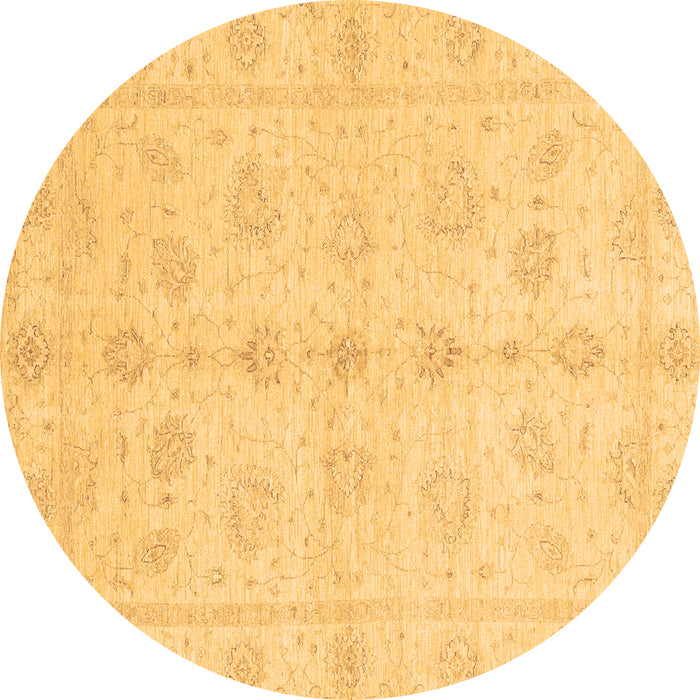 Round Machine Washable Oriental Brown Traditional Rug, wshabs3865brn