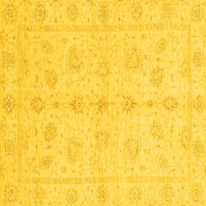 Square Machine Washable Oriental Yellow Traditional Rug, wshabs3865yw