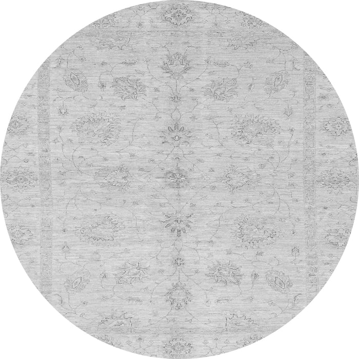 Round Oriental Gray Traditional Rug, abs3865gry