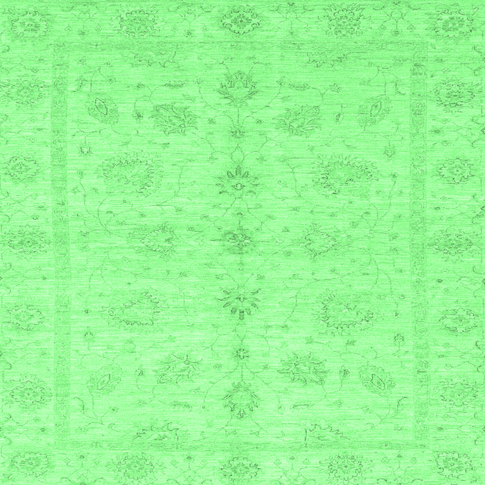 Square Machine Washable Oriental Emerald Green Traditional Area Rugs, wshabs3865emgrn