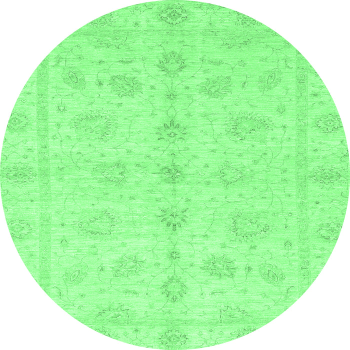 Round Oriental Emerald Green Traditional Rug, abs3865emgrn