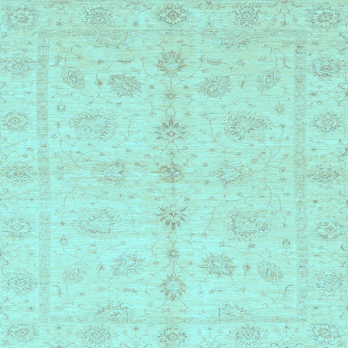 Square Machine Washable Oriental Light Blue Traditional Rug, wshabs3865lblu