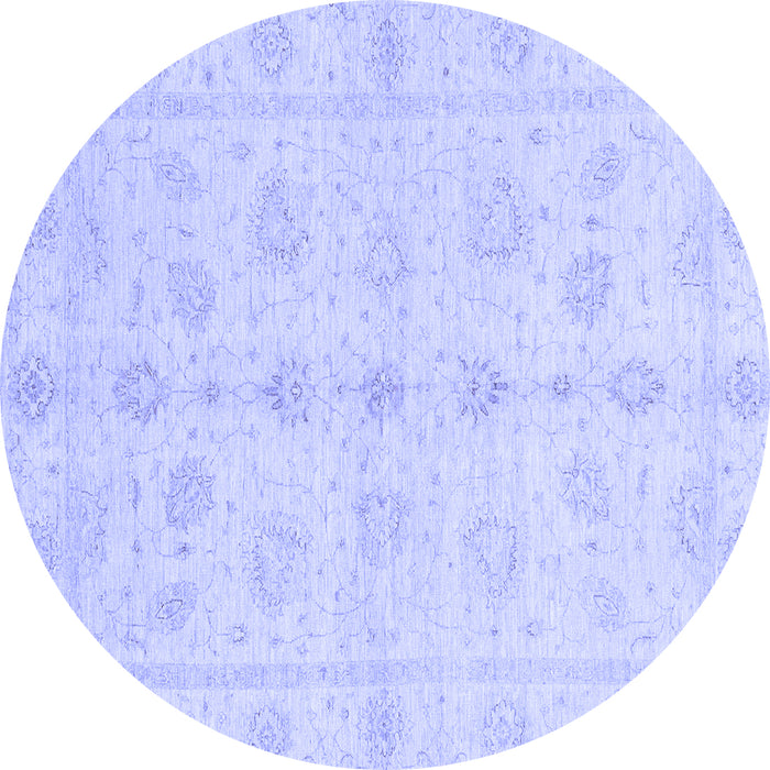 Round Oriental Blue Traditional Rug, abs3865blu