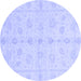 Round Oriental Blue Traditional Rug, abs3865blu