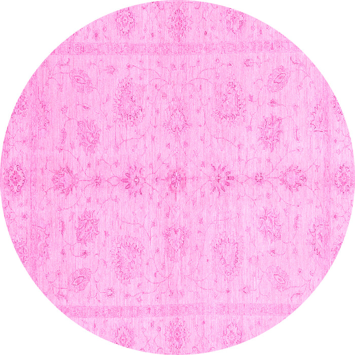Round Oriental Pink Traditional Rug, abs3865pnk